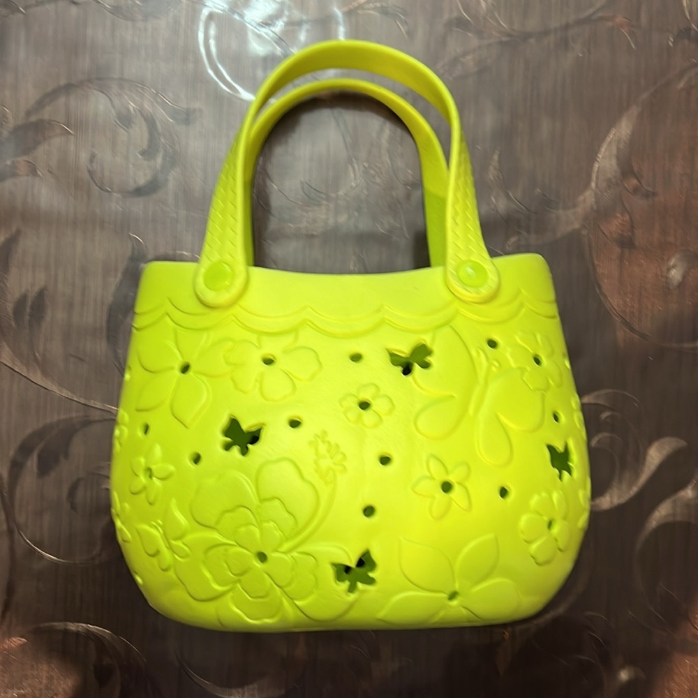 The Childrens Place Tote lime green Hand Bag For Holding Croc Jibbetzs Beach Bag
